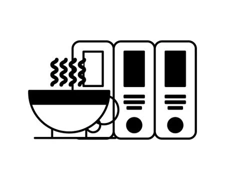 Organizing folder with coffee Illustrazione stock