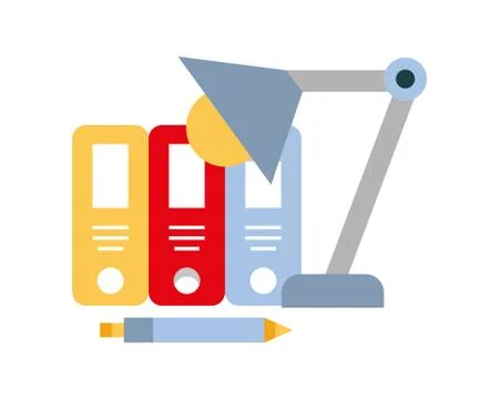 Organizing folder with lamp Stock Illustration