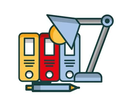 Organizing folder with lamp Illustrazione stock