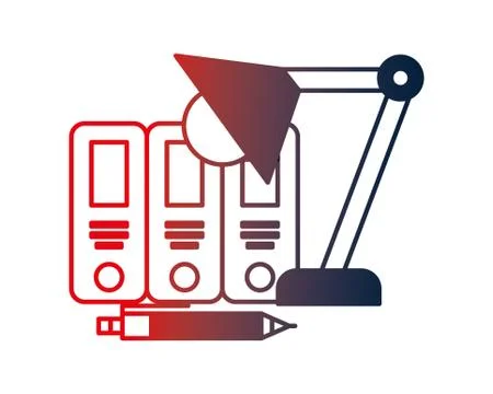 Organizing folder with lamp Stock Illustration