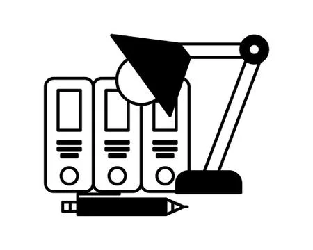 Organizing folder with lamp Stock Illustration