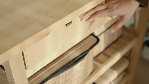 Organizing medication in a kitchen drawer Stock Footage 339829660