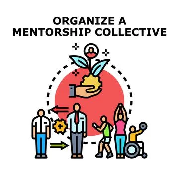 Organizing a mentorship collective developing personal and professional growt Illustrazione stock