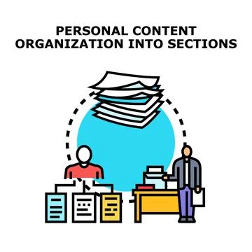 Organizing personal digital content into sections Stock Illustration
