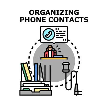 Organizing phone contacts vector concept strategy Stock Illustration