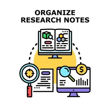 Organizing research data analysis and strategic planning Stock Illustration