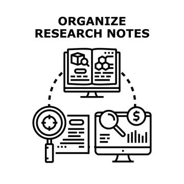 Organizing research data analysis and strategic planning Stock Illustration