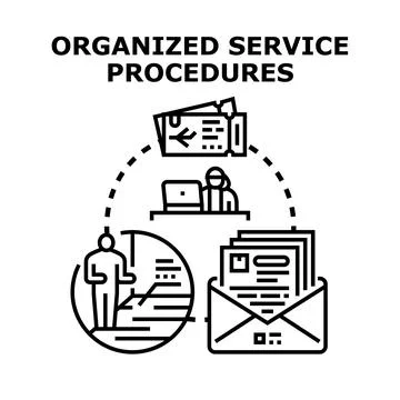 Organizing service procedures for efficient workflow implementation Stock Illustration