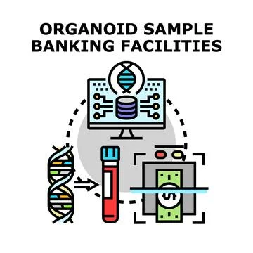 Organoid sample banking facilities concept illustration イラスト素材