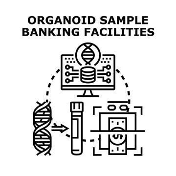 Organoid sample banking facilities concept illustration Stock Illustration