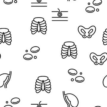 Organs Anatomical Vector Seamless Pattern Illustrazione stock