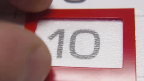 Orginizer Choosing Date On The Calendar - Tenth Number Video stock 140821972