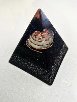 Orgonite Pyramid with Copper Coil Stock Photos