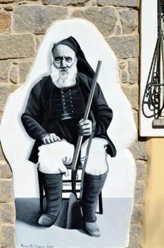 ORGOSOLO ITALY 4 October 2015 Murales in Orgosolo Italy Since about 1969 the  Stock-Fotos