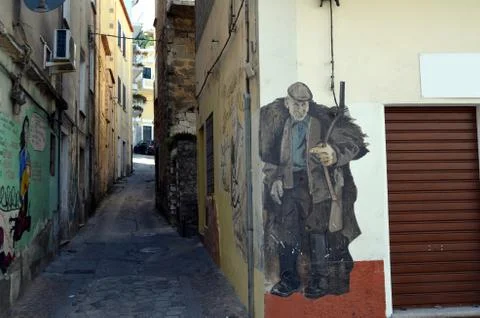 ORGOSOLO ITALY 4 October 2015 Murales in Orgosolo Italy Since about 1969 the  Stock Photos