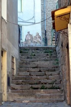 ORGOSOLO ITALY 4 October 2015 Murales in Orgosolo Italy Since about 1969 the  Stock Photos