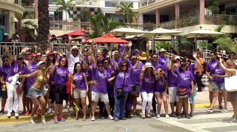 Orgullo @UCI group in the 7th Miami Beach Gay Pride Festival Parade. Stock Footage 50705066