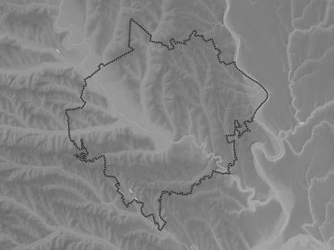 Orhei, Moldova. Grayscale elevation map with lakes and rivers Stock Illustration