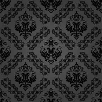 Orient Damask Seamless Background With Arabesques Stock Illustration