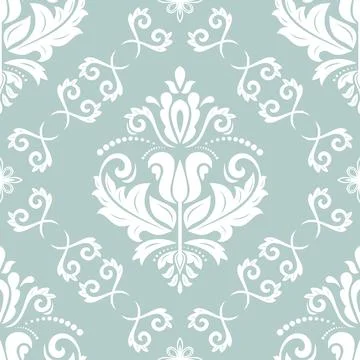 Orient Damask Seamless Background With Arabesques Stock Illustration