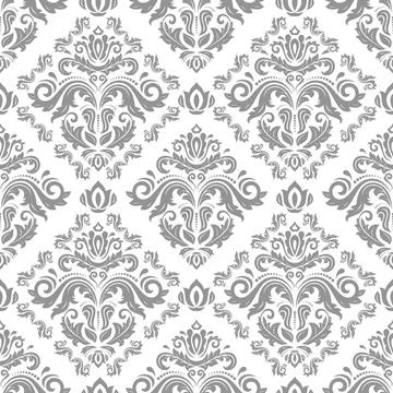 Orient Damask Seamless Vector Background With Arabesques Illustrazione stock