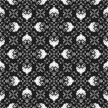 Orient Damask Seamless Vector Background With Arabesques Stock Illustration