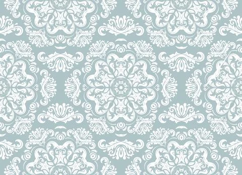Orient Damask Seamless Vector Background With Arabesques Stock Illustration