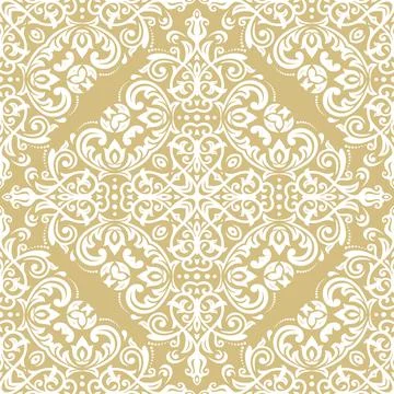 Orient Damask Seamless Vector Background With Arabesques Stock-Illustration