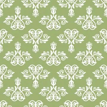 Orient Damask Seamless Vector Background With Arabesques Stock Illustration