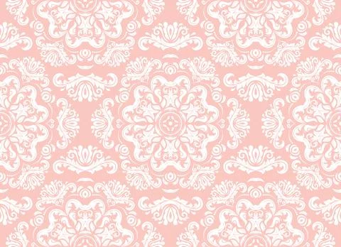Orient Damask Seamless Vector Background With Arabesques Stock-Illustration