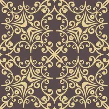 Orient Damask Seamless Vector Background With Arabesques Stock Illustration