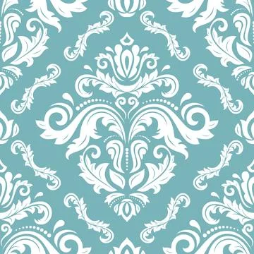 Orient Damask Seamless Vector Background With Arabesques Stock Illustration