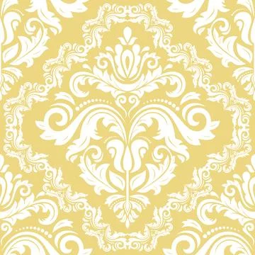 Orient Damask Seamless Vector Background With Arabesques Stock Illustration