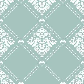 Orient Damask Seamless Vector Background With Arabesques Stock Illustration