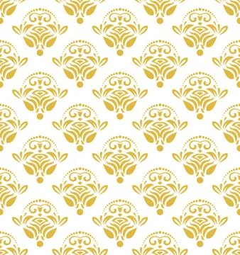Orient Damask Seamless Vector Background With Arabesques Stock Illustration
