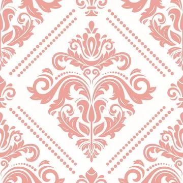 Orient Damask Seamless Vector Wallpaper With Arabesques イラスト素材