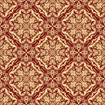 Orient Damask Seamless Vector Wallpaper With Arabesques イラスト素材