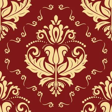 Orient Damask Seamless Vector Wallpaper With Arabesques Illustrazione stock