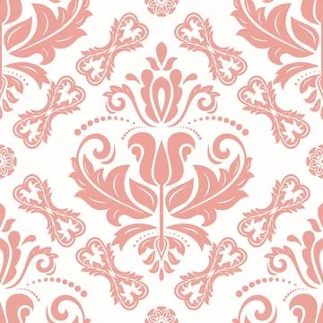 Orient Damask Seamless Vector Wallpaper With Arabesques Illustrazione stock