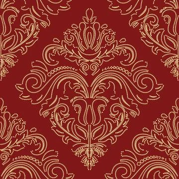 Orient Damask Seamless Vector Wallpaper With Arabesques Stock Illustration