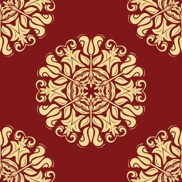 Orient Damask Seamless Vector Wallpaper With Arabesques Stock Illustration