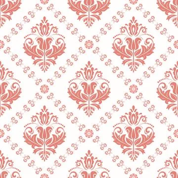 Orient Damask Seamless Vector Wallpaper With Arabesques Stock Illustration