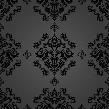 Orient Damask Seamless Vector Wallpaper With Arabesques Stock Illustration