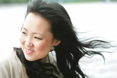 Orient model on wind Foto stock