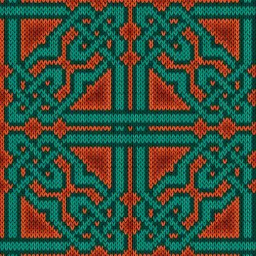 Orient Ornate Knitted Seamless Pattern Stock Illustration