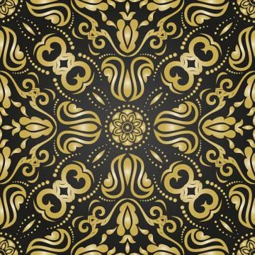 Orient Seamless Vector Golden Background Stock Illustration