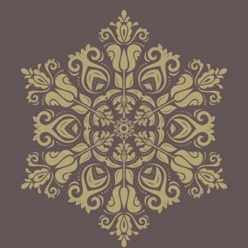 Orient vector ornamental round lace Illustrazione stock