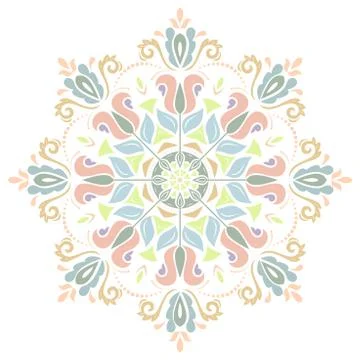 Orient vector ornamental round lace Stockillustratie