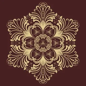Orient vector ornamental round lace Stock Illustration