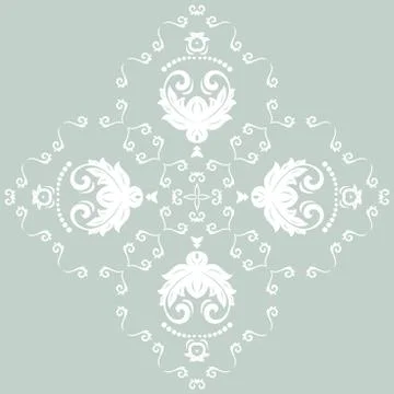 Orient Vector Pattern. Abstract Ornament with Blue and White Colors イラスト素材